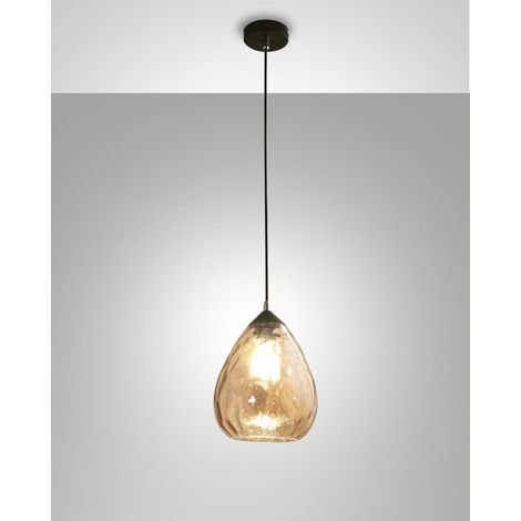 GISELLA SOSPENSIONE 1 LUCE AMBRA D.20cm ATTACCO E27 ALTEZZA REGOLABILE
