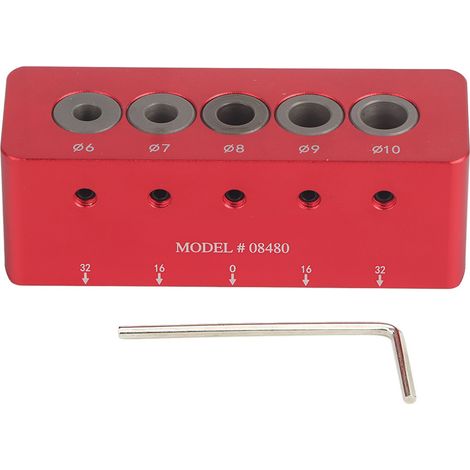 Guide de perçage pour menuiserie, accessoire en alliage d'aluminium, outil de bricolage avec échelle précise, pour usage domestique. (1/5)