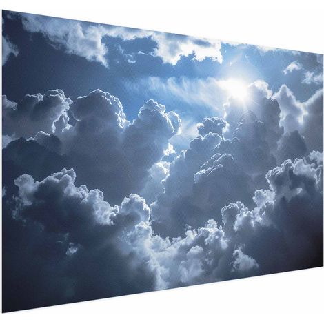 Poster – Animierte Szenerie: Sonne im Kampf mit Wolken