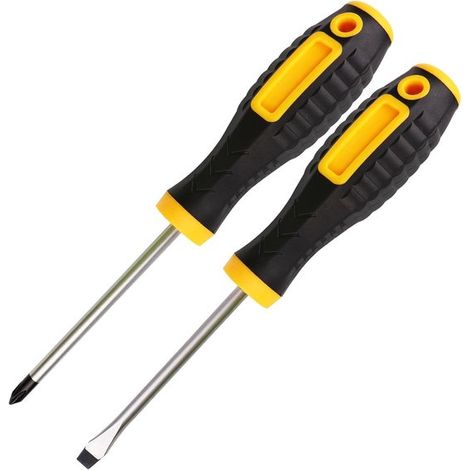 Set di cacciaviti da 4 pollici, a croce e a taglio, set di cacciaviti magnetici da 2 pezzi, cacciavite a taglio con punta a croce, impugnatura morbida (1/5)