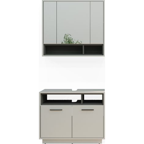 Conjunto de muebles de baño Beatrice, Gris, 2 piezas, Vicco (1/5)