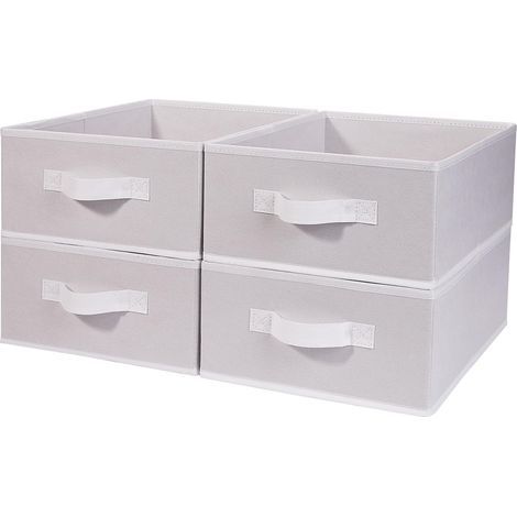 Lot de 4 Boite Rangement Tissu Pliable Avec Poignée Pour Étagère Kallax Vêtements Jouets (1/5)