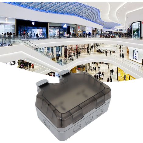 IP66 13A Außensteckdosen-Installationskasten mit Schutzabdeckung - PC ABS 4 Befestigungselemente