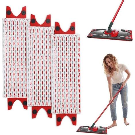 3-Piece Refill Mop Pad Set for Vileda Microfiber Mop Kit, for Vileda Ultramax Mop/UltraMax Plus/Easy Wring UltraMax Absorbent Refill (1/4)