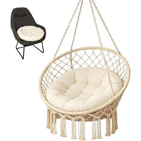 Coussins De Chaise Ronds, Coussin Chaise Suspendu 6060cm, Coussin Pour Fauteuil Suspendu, Lavable Coussins D'assise Ronds Rembourrés Pour Chaise À Panier Suspendu Fauteuil Rotin Papasan Salon Jardin (1/5)