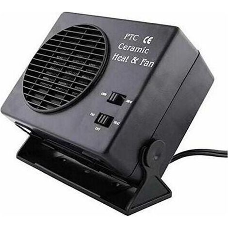 Chauffage soufflant électrique portable en céramique pour chauffage de voiture, dégivreur de fenêtre et désembueur 25A 300W 12V (1/4)