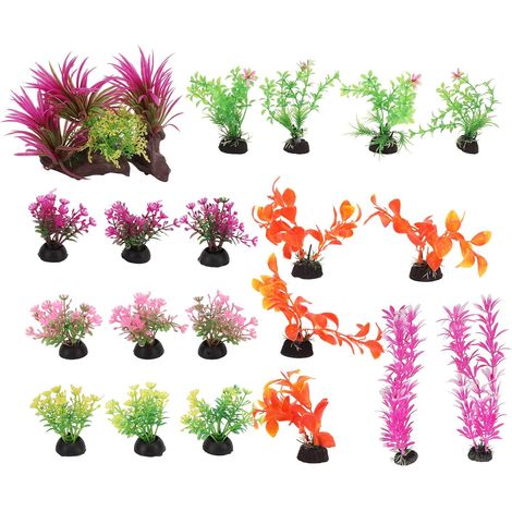Améliorez la Décoration De Votre Aquarium Avec des Plantes Aquatiques Artificielles, 20 Fausses Plantes Aquatiques De Couleurs Assorties – Parfaites Pour les Décorations De Maison Et De Bureau (1/5)