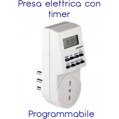 Prise électrique Temporisée 230 V Avec Minuterie Programmable Hebdomadaire Et 24 Heures (1/2)