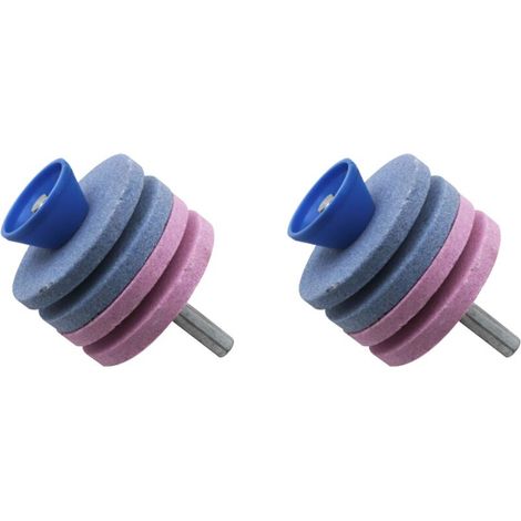 2 Pièces Affuteur Lame Tondeuse Gazon - Affûteur De Lame De Tondeuse À Gazon, Meulage Rapide Lame Tondeuse À Gazon Aiguiseur Outil, pour Tondeuse À Gazon Pneumatique Perceuse Électrique,bleu+rose Lefo (1/5)