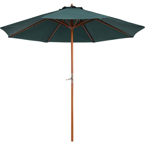 Parasol en bois vert foncé 2,5m