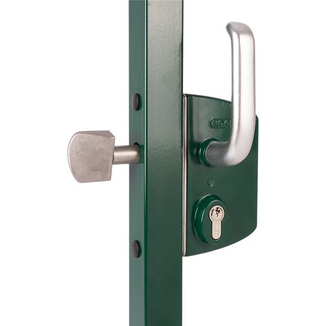 Serrure pour portail coulissant pour profils ronds de 40 mm en  avec 3006S en RAL SILV - LOCINOX -