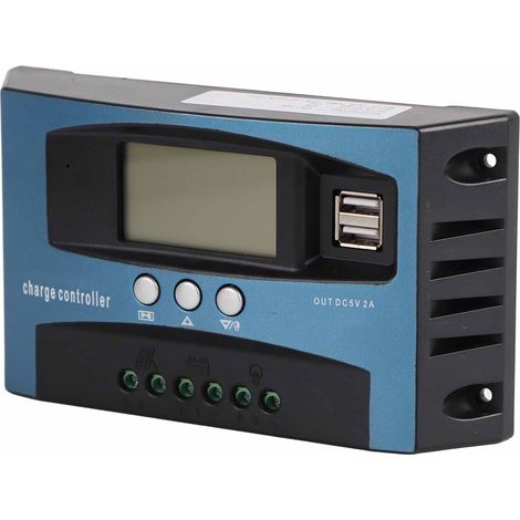 Régulateur de charge solaire MPPT 12V/24V à identification automatique, écran LCD, 60A avec décharge 20A (1/5)