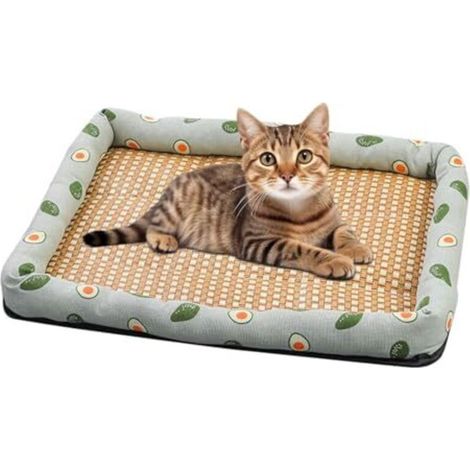 [NIE BENUTZT]HUNJHYC Kühlmatte für Hunde  Rattan-Kühlmatte für Haustiere – Schlafmatte für Hunde und Katzen – Sommer-Eiskissen, Haustierbedarf (1/5)