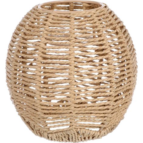 Hand Woven Rattan Lampshade 15 x 15 x 14 cm Rattan Ceiling Lamp Shade for Indoor Hanging Chinese Style New for Living Room and Bedroom (1/5)
