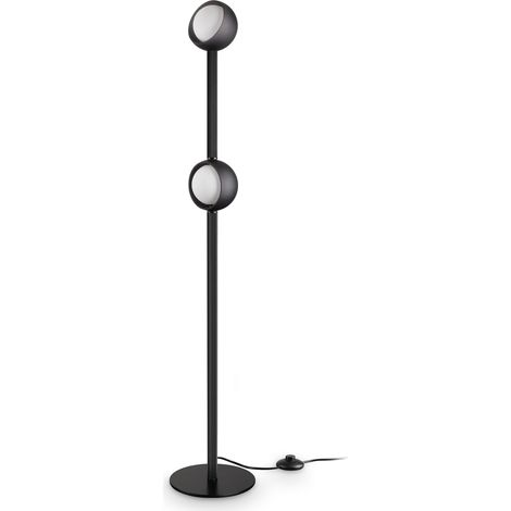 Ideal Lux Lampada da terra moderna Bloom 2 luci LED integrato nero vetro alluminio (1/3)