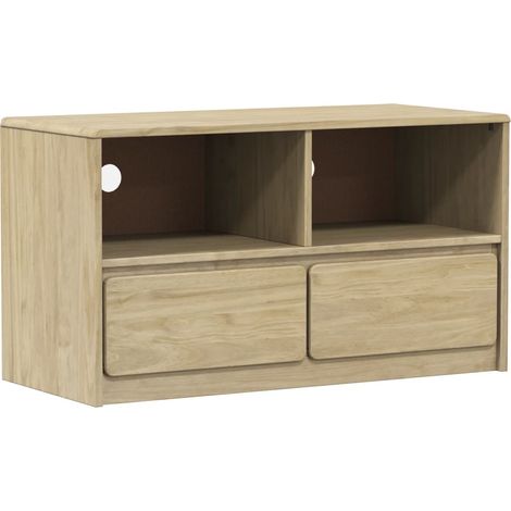 Mobile TV multimediale scaffale per televisione televisore buffet sala da pranzo soggiorno camera da letto rovere 99 x 43 x 55 cm legno massello di pino marrone 020028308