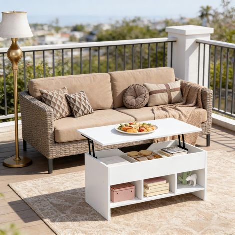 Petite table à manger,table basse,bureau PC,table de salon transformable,table d’appoint (uniquement avec table) (1/5)