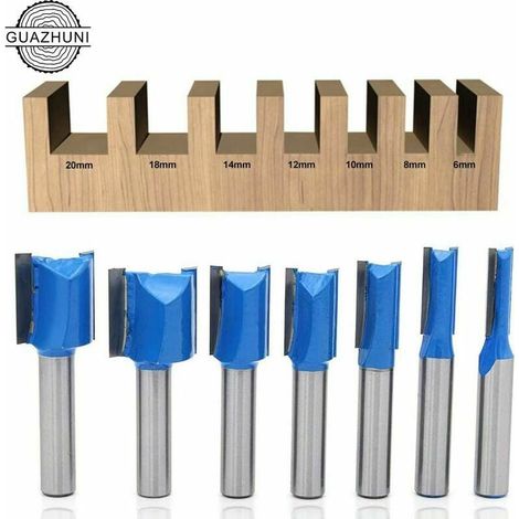 Router Bit - 7 Pièces Ensemble De Fraises À Copier Bois - Diamètres 6 8 10 12 14 18 20 mm - Tige 8 mm - Carbure De Tungstène (1/5)