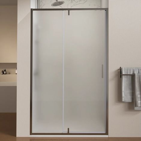 Nicchia slim a battente 90cm profili cromati vetro 6mm opaco anticalcare con cerniere h190 Lerici (1/4)