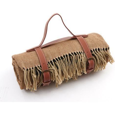 Faltbare, wasserdichte Picknickdecke, 150 x 200 cm, khaki – DELKEVIC (1/5)