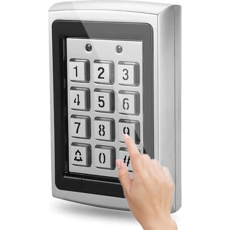 Contrôle d'accès pour porte – Clavier à code 125 kHz avec boîtier métallique, lecture RFID et mot de passe, pour serrure intelligente (argent) (1/5)