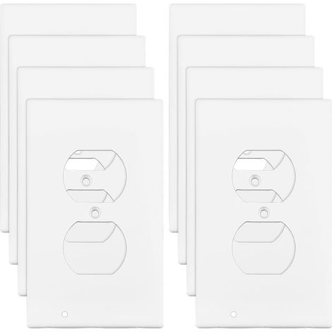 8 Pack Couvercle de Prise Duplex Plaque Murale Métallique de Diamètre pour Prise Électrique (11.4x6.9cm prises Standard) avec Interrupteur. (1/4)