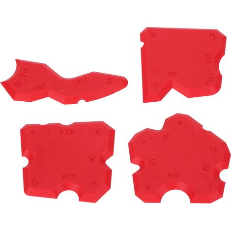 4 outils de finition de calfeutrage résistants à l’abrasion, 4 formes différentes, réutilisables, pour jointoiement précis. (1/5)