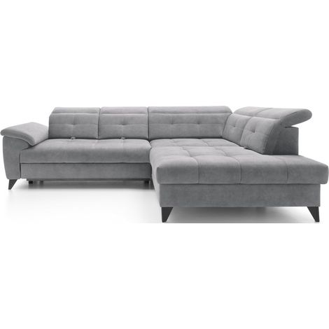 Divano ad angolo Grigio 5 posti angolo destro design moderno INFERNO (1/5)