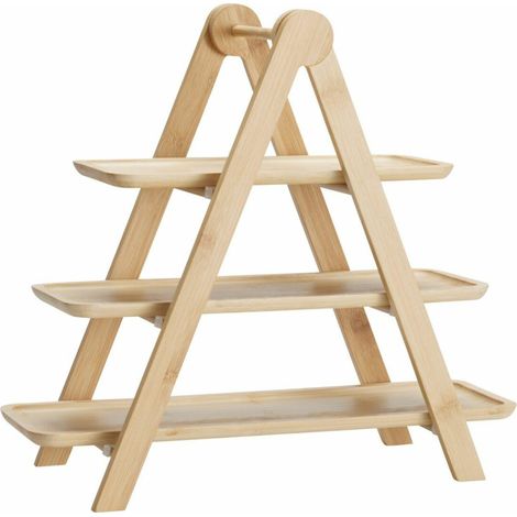 Dreistöckige Bambus-Snackplatte, 39 cm (1/3)