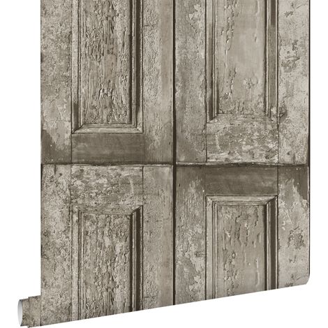 papier peint portes à panneaux taupe  - ESTAhome (1/5)