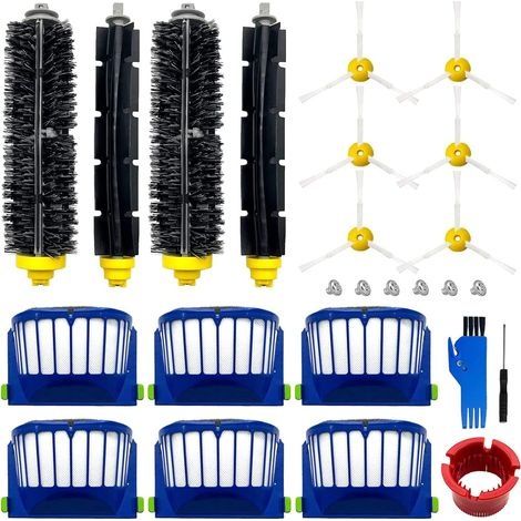 Kit de pièces de rechange pour robot iRobot Roomba 600 Series 694 676 675 692 695 677 671 655 645 690 680 660 650 620 614 & 500 Series 595 585 564. 2 poils et 2 brosses batteuses, 6 fi (1/5)