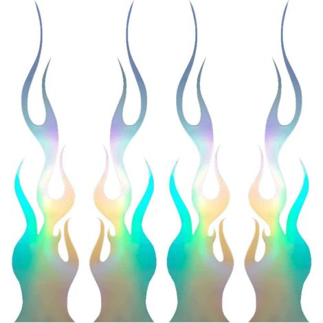 KOWOLL Lot de 4 autocollants réfléchissants flamme pour voiture, vinyle, style course, sport, rayures flamme, pour voiturette de golf, véhicules tout-terrain, motos (1/5)