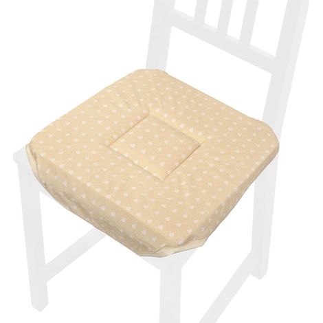 Cuscino Sedia Universale Morbido Cotone Coprisedia Pois Cucina Lavabile Con Alette 100% Made In Italy