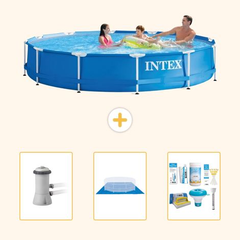 Intex Piscine Tubulaire Ronde - 366x76 cm - 4-pièces S21342