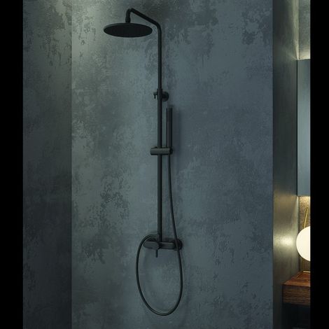 Colonna doccia colore nero in acciaio inox  KAM-ARTE NERO kamalu