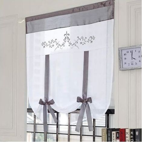 Store Romain - Tulle Brodé - 60 x 140 cm - Pour Fenêtre Chambre Cuisine Salle De Bain Salon Balcon - 1 Pièce (1/5)