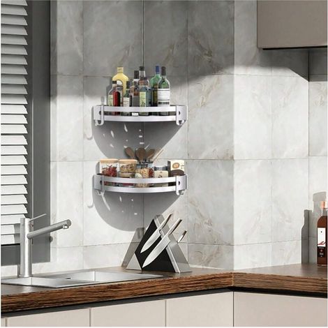 Étagères de salle de bain et étagères d'angle Décoration de salle de bain maison Organisateur de salle de bain Retour à l'école d'été (1/4)