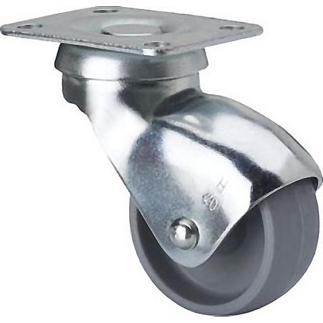 RUEDAS ALEX rueda giratora placa 10hsr40-bp plastico gris eje liso