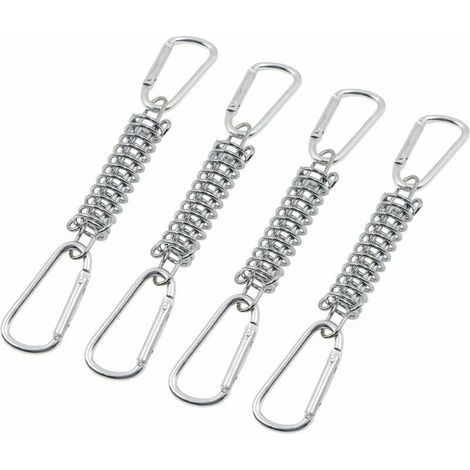 4pcs Boucle Ressort Tension Fixation Store - Voile D'ombrage Fixations Accessoires en Acier Inoxydable avec 4 Ressorts HéLicoïdaux 8 Mousquetons pour Tentes Auvents Camping (1/4)