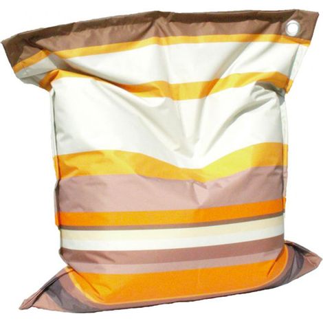 Cuscinone enorme da giardino a righe per esterno 160x135 h cm -Righe fucsia e arancione (1/4)