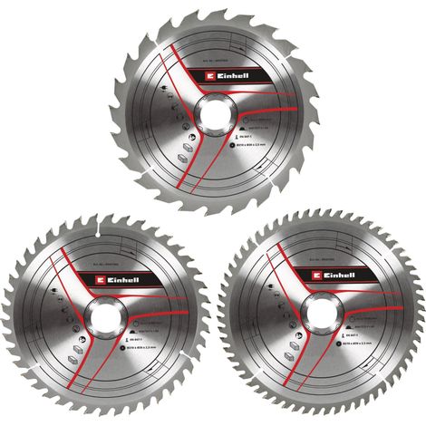 Lot de 3 lames pour scie circulaire - 24-42-60 dents - 210 x 30mm (1/3)