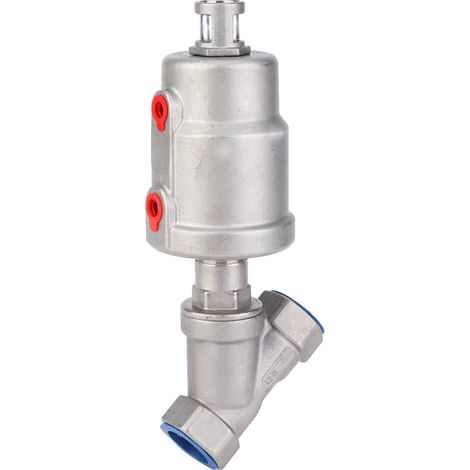 Vanne à siège incliné à commande pneumatique, filetage femelle, acier inoxydable, vanne à vapeur pneumatique 3/4 po DN20 (1/5)