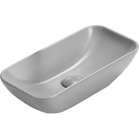 Mexen Klara Aufsatzwaschbecken 46 x 23 cm, Hellgrau matt - 21564661 (1/2)