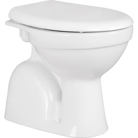 Belvit Dusch WC mit Bidet Funktion – Standtoilette aus Sanitärkeramik mit Taharet, senkrechtem Bodenabgang, Hygienedusche und Softclose WC-Deckel