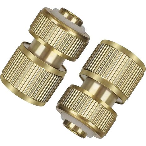 Schnellkupplungs-Schlauchverbinder – Kupfer – 1/2 Zoll – Für Standard-Wasserhahn und -Schlauch – 2er-Pack (1/5)