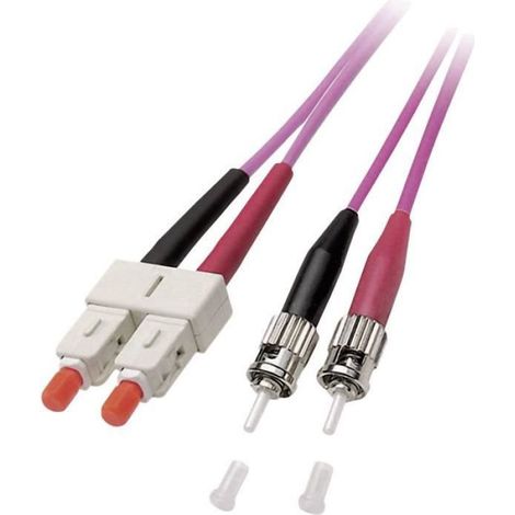 Câble Fibre Optique - SC Mâle vers ST Mâle - Multimode OM4 - 50 125 µm - 7,5 m