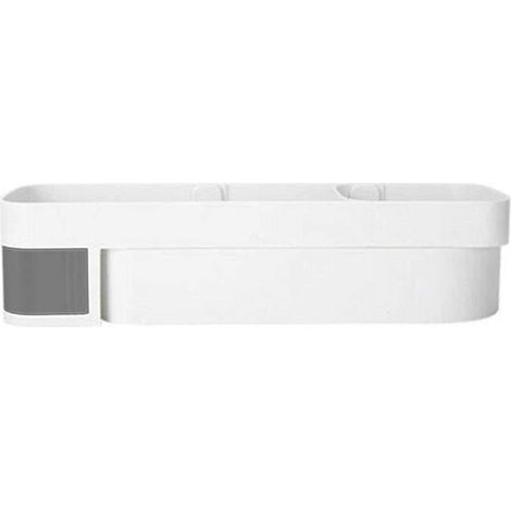 Étagère d'angle de rangement pour douche, support de rangement, organisateur de salle de bain, trépied adhésif blanc et gris (1/5)