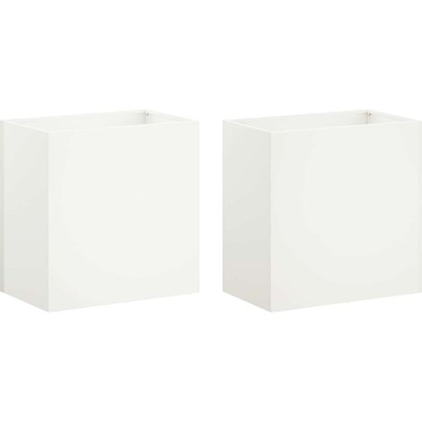 Maison Exclusive - Cache-pot de jardin 2 pc Blanc 50 x 30 x 50 cm (1/5)