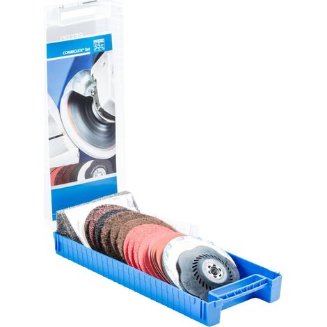 PFERD TOOLS 49350072 SET CombiClick 19 pièces Ø 125 mm M14 usinages grossièrement jusqu'à poli pour meuleuse d'angle Di (1/4)