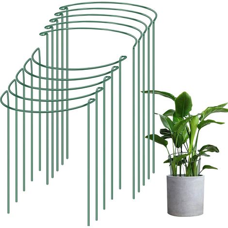 RGE 10 pcs plante support pile jardin support de plante cadre tige de support de plante support de fleur support de plante de jardin anneau support de plante (1/3)